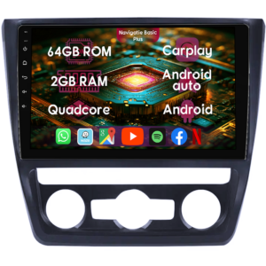 Navigatie dedicata Skoda Yeti 2009-2018, Black, 2GB RAM 64GB ROM, Quad Core, Display 10" IPS Full HD, Carplay&Android Auto, Android 14, Suport camere AHD - imagine 1
