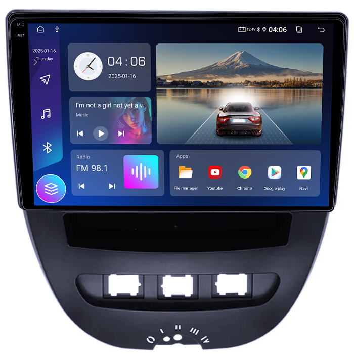 Navigatie dedicata Peugeot 107 2005-2014, 4GB RAM 64GB ROM, Quad Core, Display 10" QLED 1K, Carplay&Android Auto, Android 14, Suport camere AHD - imagine 4