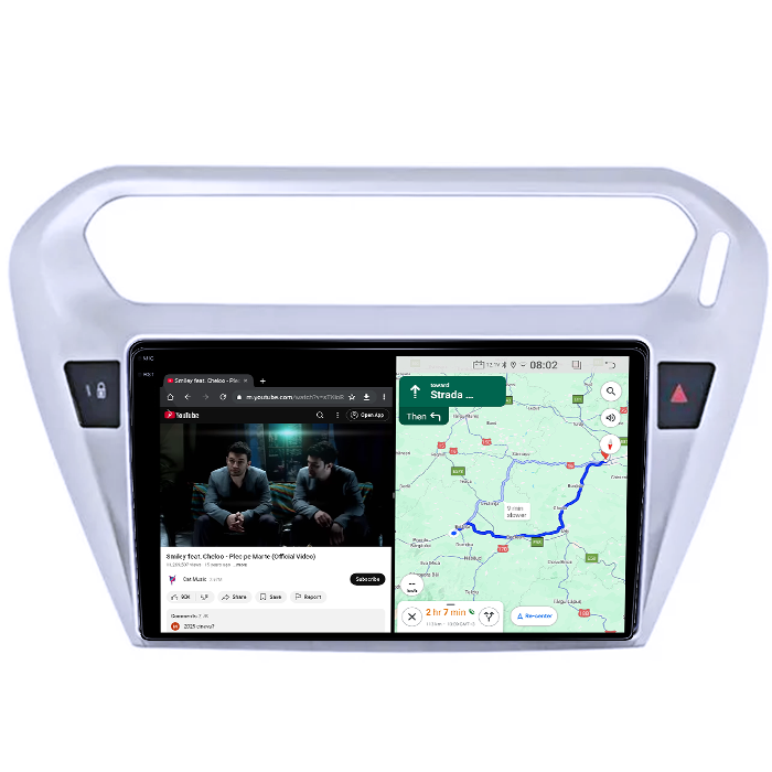 Navigatie dedicata Peugeot 301 2012+, 4GB RAM 64GB ROM, Quad Core, Display 9" QLED 1K, Carplay&Android Auto, Android 14, Suport camere AHD - imagine 3