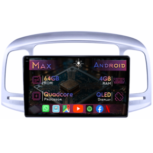 Navigatie dedicata Hyundai Accent 2006-2011, 4GB RAM 64GB ROM, Quad Core, Display 9" QLED 1K, Carplay&Android Auto, Android 14, Suport camere AHD - imagine 1