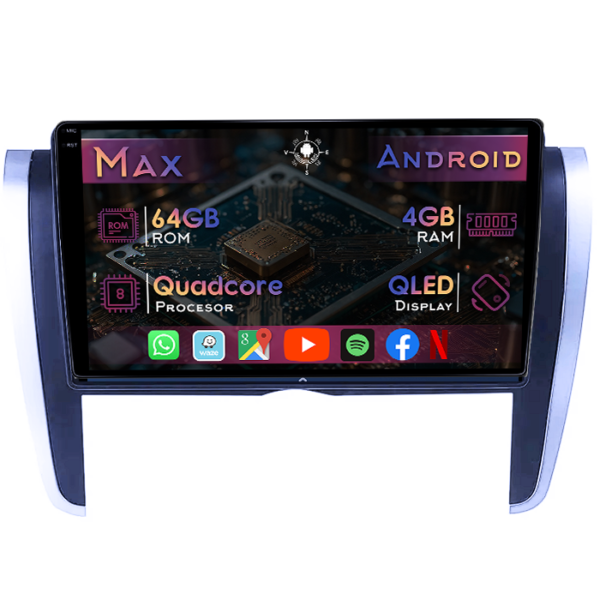 Navigatie dedicata Toyota Allion 2007-2020, 4GB RAM 64GB ROM, Quad Core, Display 9" QLED 1K, Carplay&Android Auto, Android 14