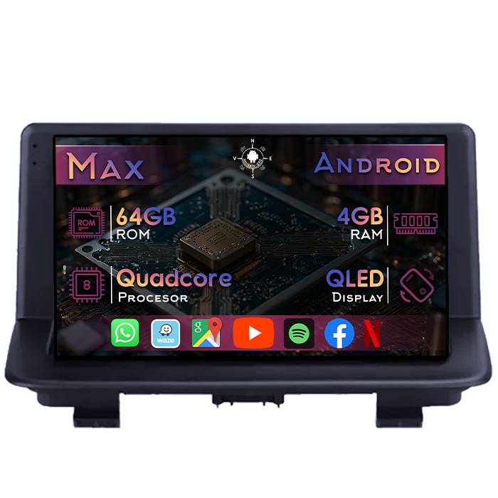 Navigatie dedicata Audi Q3 8U 2010-2018, 4GB RAM 64GB ROM, Quad Core, Display 9" QLED 1K, Carplay&Android Auto, Android 14, Suport camere AHD - imagine 1