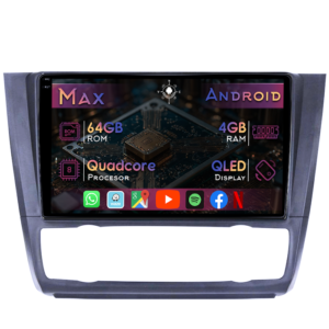 Navigatie dedicata BMW Seria 1 E81/E87 2007-2013, clima automata, 4GB RAM 64GB ROM, Quad Core, Display 9" QLED 1K, Carplay&Android Auto, Android 14, Suport camere AHD - imagine 1