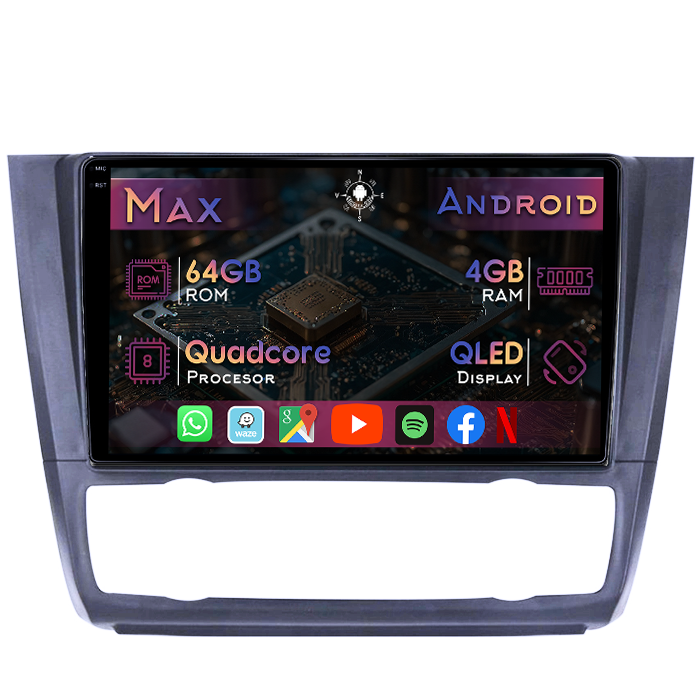 Navigatie dedicata BMW Seria 1 E81/E87 2007-2013, clima automata, 4GB RAM 64GB ROM, Quad Core, Display 9" QLED 1K, Carplay&Android Auto, Android 14, Suport camere AHD - imagine 1