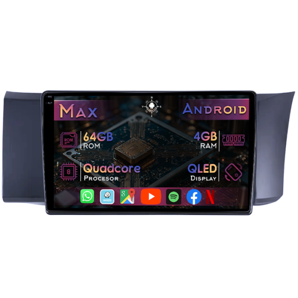 Navigatie dedicata Subaru BRZ 2012-2016, 4GB RAM 64GB ROM, Quad Core, Display 9" QLED 1K, Carplay&Android Auto, Android 14, Suport camere AHD