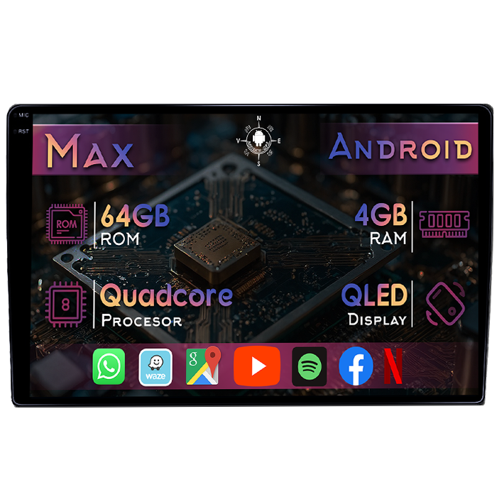 Navigatie dedicata Citroen Berlingo 2008-2018, 4GB RAM 64GB ROM, Quad Core, Display 9" QLED 1K, Carplay&Android Auto, Android 14, Suport camere AHD - imagine 1
