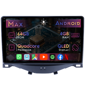 Navigatie dedicata Citroen C1 2014-2022, 4GB RAM 64GB ROM, Quad Core, Display 9" QLED 1K, Carplay&Android Auto, Android 14, Suport camere AHD - imagine 1