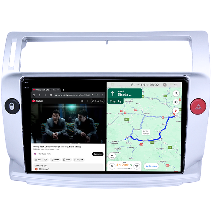 Navigatie dedicata Citroen C4 2004-2009, 4GB RAM 64GB ROM, Quad Core, Display 9" QLED 1K, Carplay&Android Auto, Android 14, Suport camere AHD - imagine 3