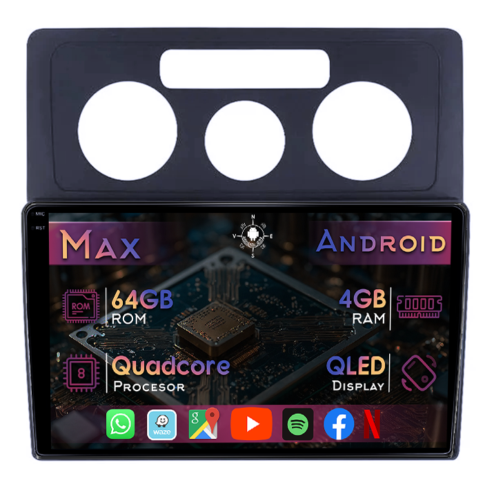 Navigatie dedicata Volkswagen Caddy 3 2004-2014, 4GB RAM 64GB ROM, Quad Core, Display 10" QLED 1K, Carplay&Android Auto, Android 14, Suport camere AHD - imagine 1