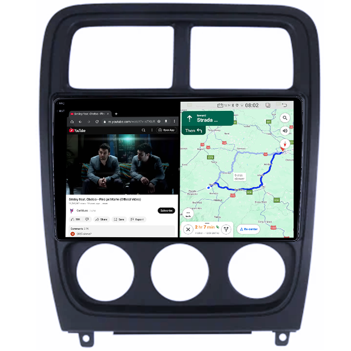 Navigatie dedicata Dodge Caliber 2009-2013, 4GB RAM 64GB ROM, Quad Core, Display 9" QLED 1K, Carplay&Android Auto, Android 14, Suport camere AHD - imagine 3