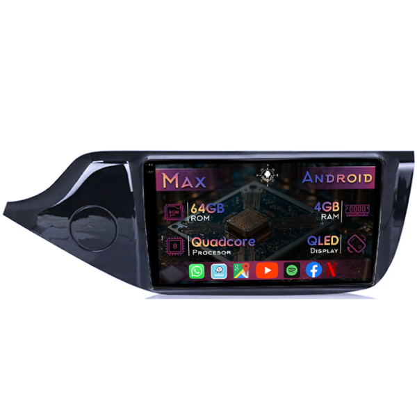 Navigatie dedicata Kia Ceed 2012-2016, 4GB RAM 64GB ROM, Quad Core, Display 9" QLED 1K, Carplay&Android Auto, Android 14, Suport camere AHD