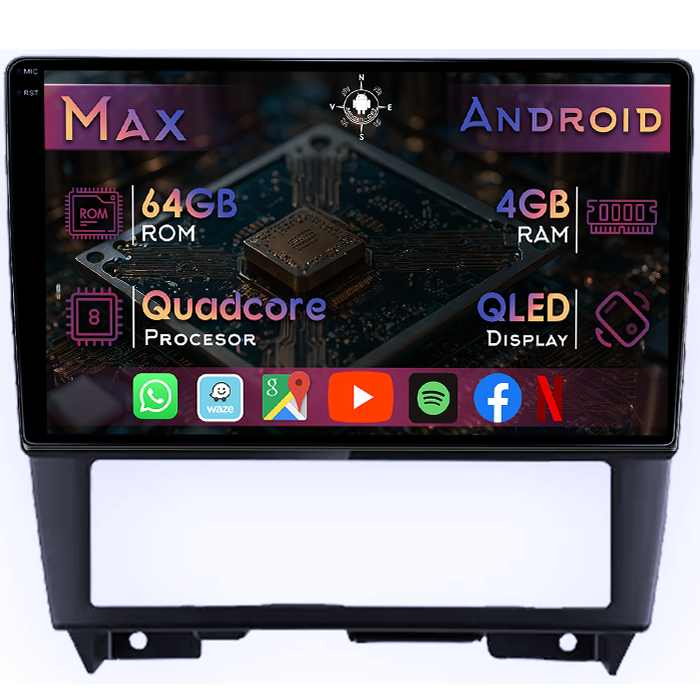 Navigatie dedicata Nissan Cefiro 1994-2000, 4GB RAM 64GB ROM, Quad Core, Display 9" QLED 1K, Carplay&Android Auto, Android 14, Suport camere AHD - imagine 1