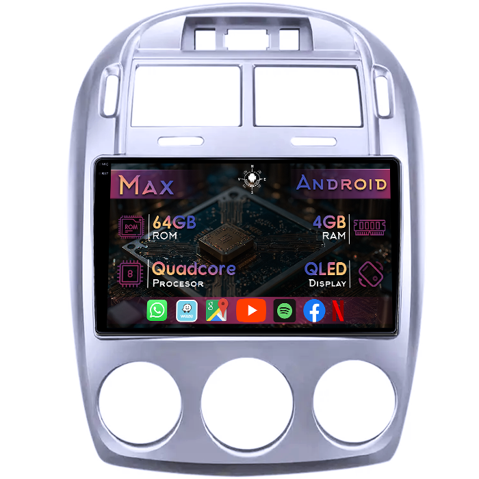 Navigatie dedicata Kia Cerato 2005-2006, 4GB RAM 64GB ROM, Quad Core, Display 9" QLED 1K, Carplay&Android Auto, Android 14, Suport camere AHD - imagine 1