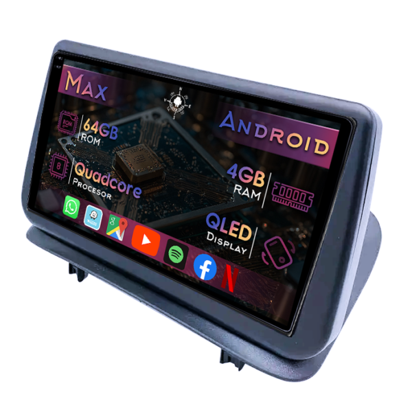 Navigatie dedicata Renault Clio 3 2005-2012, 4GB RAM 64GB ROM, Quad Core, Display 9" QLED 1K, Carplay&Android Auto, Android 14, Suport camere AHD