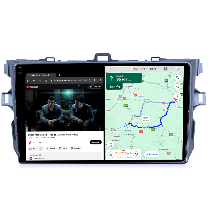 Navigatie dedicata Toyota Corolla E15 2007-2013, 4GB RAM 64GB ROM, Quad Core, Display 9" QLED 1K, Carplay&Android Auto, Android 14 - imagine 3