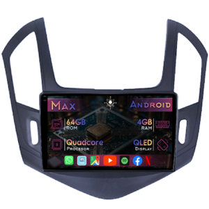 Navigatie dedicata Chevrolet Cruze 2013-2015, 4GB RAM 64GB ROM, Quad Core, Display 9" QLED 1K, Carplay&Android Auto, Android 14, Suport camere AHD - imagine 1