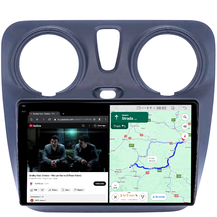 Navigatie dedicata Dacia Lodgy 2012+, 4GB RAM 64GB ROM, Quad Core, Display 9" QLED 1K, Carplay&Android Auto, Android 14, Suport camere AHD - imagine 4