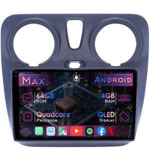 Navigatie dedicata Dacia Lodgy 2012+, 4GB RAM 64GB ROM, Quad Core, Display 9" QLED 1K, Carplay&Android Auto, Android 14, Suport camere AHD - imagine 1