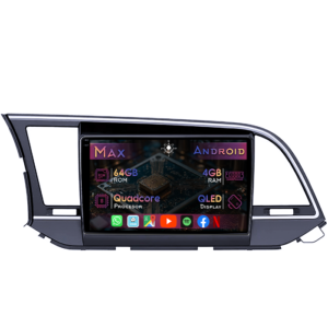 Navigatie dedicata Hyundai Elantra 2016-2020, 4GB RAM 64GB ROM, Quad Core, Display 9" QLED 1K, Carplay&Android Auto, Android 14, Suport camere AHD - imagine 1