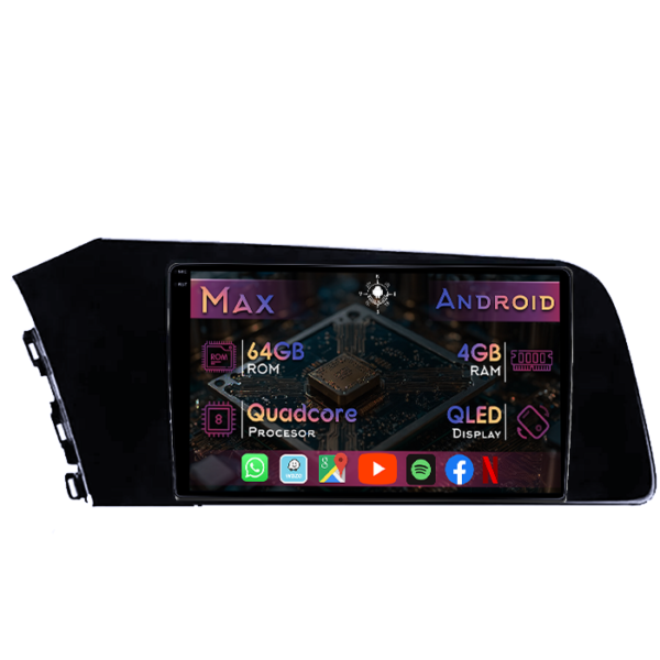 Navigatie dedicata Hyundai Elantra 2021, 4GB RAM 64GB ROM, Quad Core, Display 10" QLED 1K, Carplay&Android Auto, Android 14, Suport camere AHD