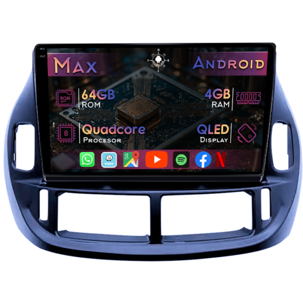 Navigatie dedicata Toyota Estima 2000-2005, 4GB RAM 64GB ROM, Quad Core, Display 9" QLED 1K, Carplay&Android Auto, Android 14