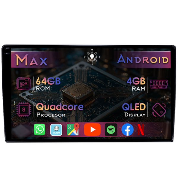 Navigatie dedicata Toyota Etios, 4GB RAM 64GB ROM, Quad Core, Display 9" QLED 1K, Carplay&Android Auto, Android 14