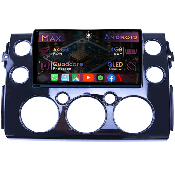 Navigatie dedicata Toyota FJ Cruiser J15 2006-2020, Negru, 4GB RAM 64GB ROM, Quad Core, Display 9" QLED 1K, Carplay&Android Auto, Android 14