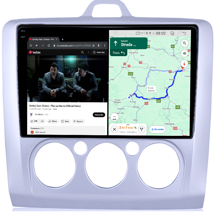 Navigatie dedicata Ford Focus 2 2004-2011, Clima manuala, 4GB RAM 64GB ROM, Quad Core, Display 9" QLED 1K, Carplay&Android Auto, Android 14, Suport camere AHD - imagine 7