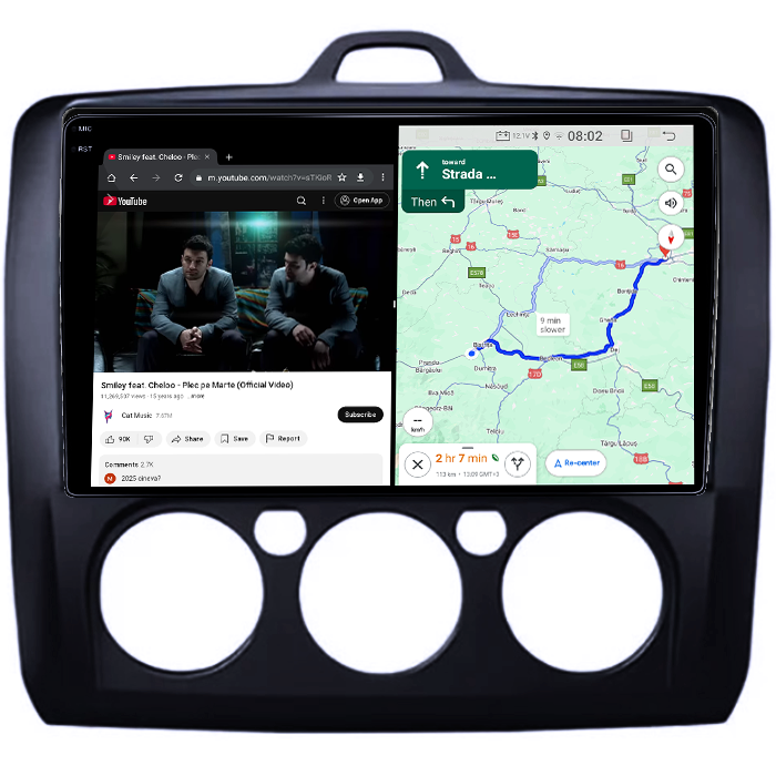Navigatie dedicata Focus 2 2004-2011 Clima Manuala, Neagra, 4GB RAM 64GB ROM, Quad Core, Display 9" QLED 1K, Carplay&Android Auto, Android 14, Suport camere AHD - imagine 4