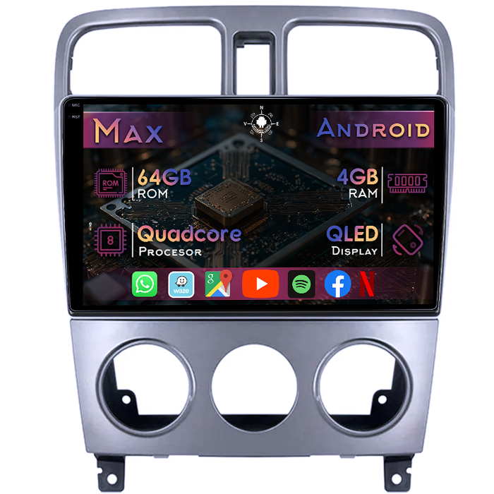 Navigatie dedicata Subaru Forester SG 2002-2008, 4GB RAM 64GB ROM, Quad Core, Display 9" QLED 1K, Carplay&Android Auto, Android 14, Suport camere AHD - imagine 1