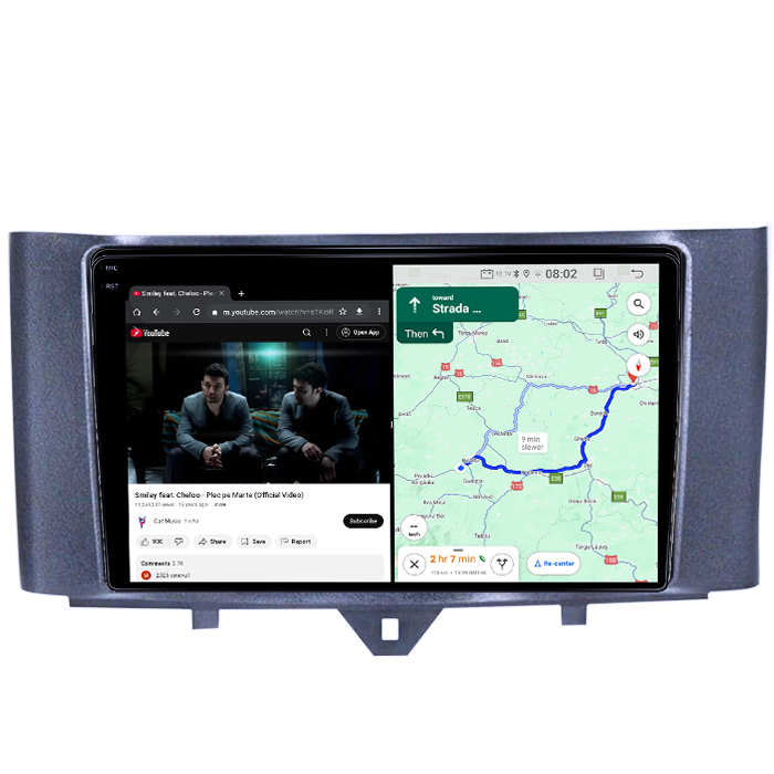 Navigatie dedicata Smart Fortwo 2011-2014, 4GB RAM 64GB ROM, Quad Core, Display 9" QLED 1K, Carplay&Android Auto, Android 14, Suport camere AHD - imagine 3