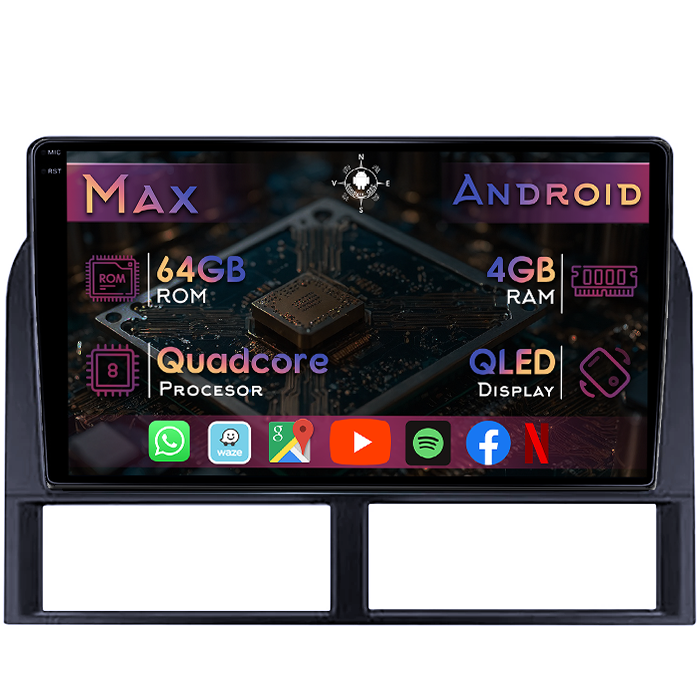 Navigatie dedicata Jeep Grand Cherokee 1999-2005, 4GB RAM 64GB ROM, Quad Core, Display 9" QLED 1K, Carplay&Android Auto, Android 14, Suport camere AHD - imagine 1