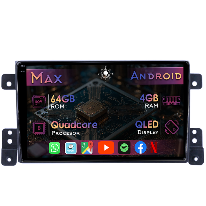 Navigatie dedicata Suzuki Grand Vitara 2 2005-2015, 4GB RAM 64GB ROM, Quad Core, Display 9" QLED 1K, Carplay&Android Auto, Android 14, Suport camere AHD - imagine 1