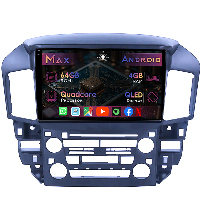 Navigatie dedicata Toyota Harrier, 4GB RAM 64GB ROM, Quad Core, Display 9" QLED 1K, Carplay&Android Auto, Android 14 - imagine 1