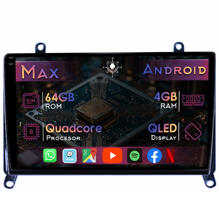 Navigatie dedicata Toyota Hiace 2019-2022, 4GB RAM 64GB ROM, Quad Core, Display 9" QLED 1K, Carplay&Android Auto, Android 14 - imagine 1