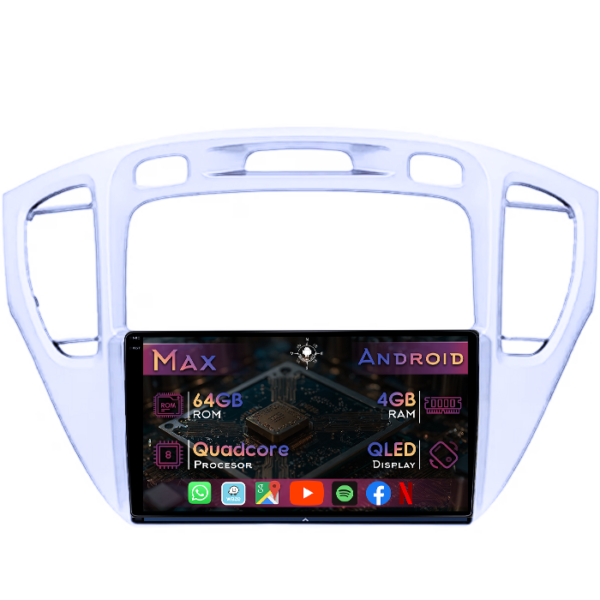 Navigatie dedicata Toyota Highlander 2000-2007, 4GB RAM 64GB ROM, Quad Core, Display 9" QLED 1K, Carplay&Android Auto, Android 14