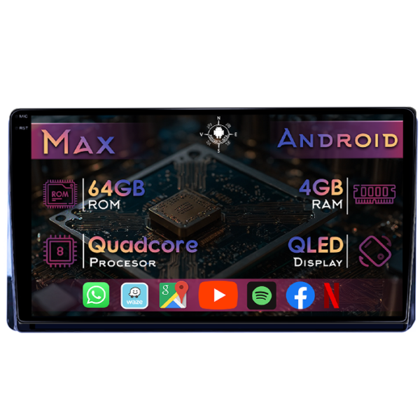 Navigatie dedicata Toyota Highlander Kluger 2022, 4GB RAM 64GB ROM, Quad Core, Display 9" QLED 1K, Carplay&Android Auto, Android 14