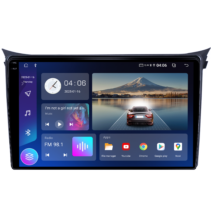 Navigatie dedicata Hyundai I30 2011-2017, 4GB RAM 64GB ROM, Quad Core, Display 9" QLED 1K, Carplay&Android Auto, Android 14, Suport camere AHD - imagine 5