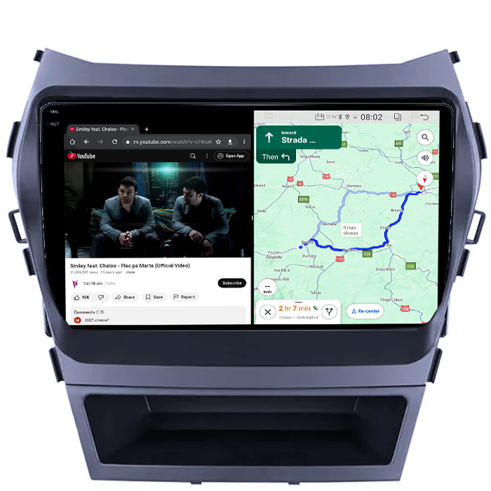 Navigatie dedicata Hyundai IX45 2013-2017, 4GB RAM 64GB ROM, Quad Core, Display 9" QLED 1K, Carplay&Android Auto, Android 14, Suport camere AHD - imagine 3