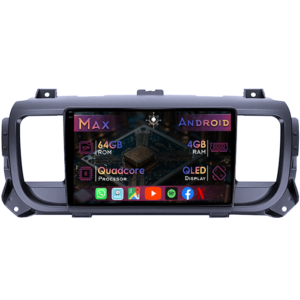 Navigatie dedicata Citroen Jumpy 2016+, 4GB RAM 64GB ROM, Quad Core, Display 9" QLED 1K, Carplay&Android Auto, Android 14, Suport camere AHD - imagine 1