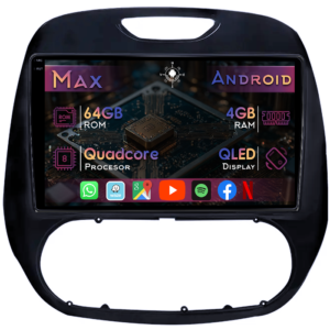Navigatie dedicata Renault Kaptur 2016-2019, 4GB RAM 64GB ROM, Quad Core, Display 9" QLED 1K, Carplay&Android Auto, Android 14, Suport camere AHD - imagine 1