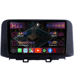 Navigatie dedicata Hyundai Kona 2018-2020, 4GB RAM 64GB ROM, Quad Core, Display 10" QLED 1K, Carplay&Android Auto, Android 14, Suport camere AHD - imagine 1