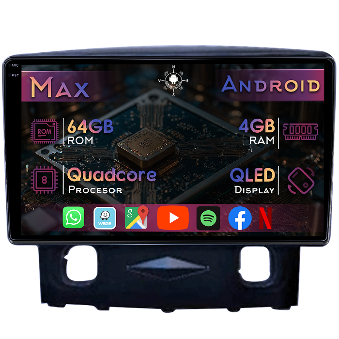 Navigatie dedicata Ford Kuga 2008-2010, 4GB RAM 64GB ROM, Quad Core, Display 9" QLED 1K, Carplay&Android Auto, Android 14, Suport camere AHD - imagine 1