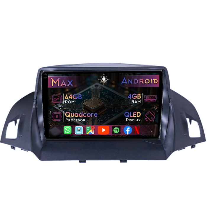 Navigatie dedicata Ford C-Max 2/Grand C-Max 2010-2019, 4GB RAM 64GB ROM, Quad Core, Display 9" QLED 1K, Carplay&Android Auto, Android 14, Suport camere AHD - imagine 1