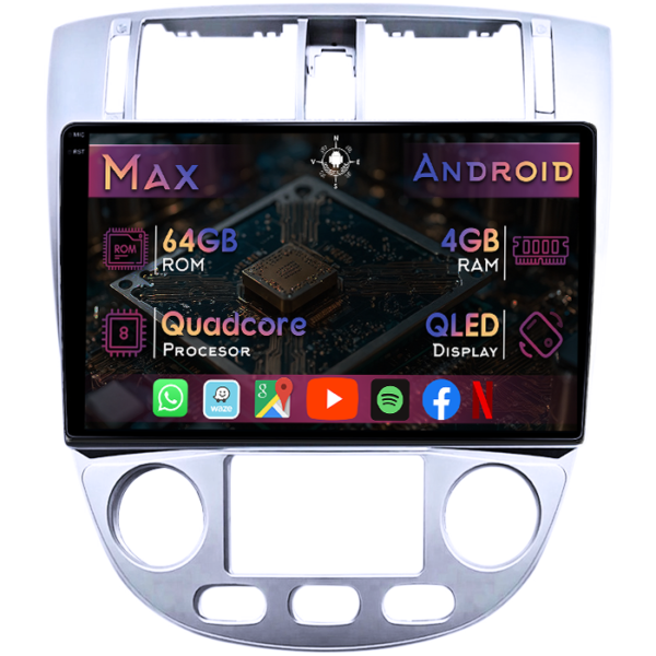 Navigatie dedicata Chevrolet Lacetti 2004-2013, 4GB RAM 64GB ROM, Quad Core, Display 10" QLED 1K, Carplay&Android Auto, Android 14, Suport camere AHD