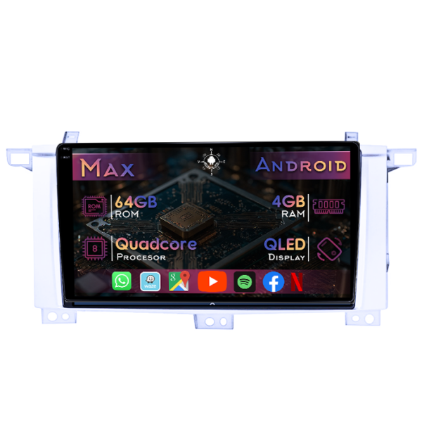 Navigatie dedicata Toyota Land Cruiser J100 2002-2008, 4GB RAM 64GB ROM, Quad Core, Display 9" QLED 1K, Carplay&Android Auto