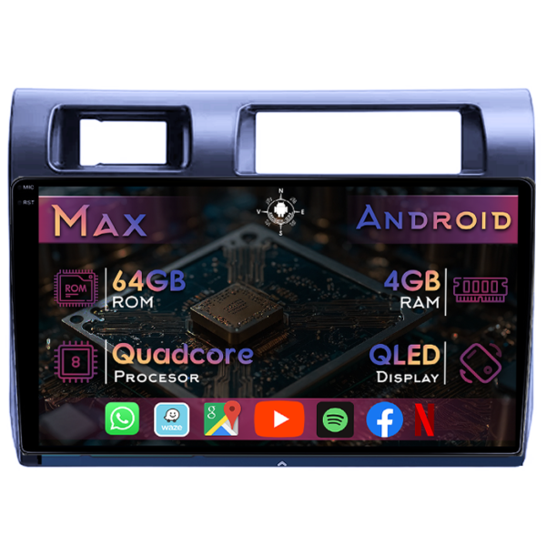 Navigatie dedicata Toyota Land Cruiser LC 2007-2020, Gri, 4GB RAM 64GB ROM, Quad Core, Display 9" QLED 1K, Carplay&Android Auto