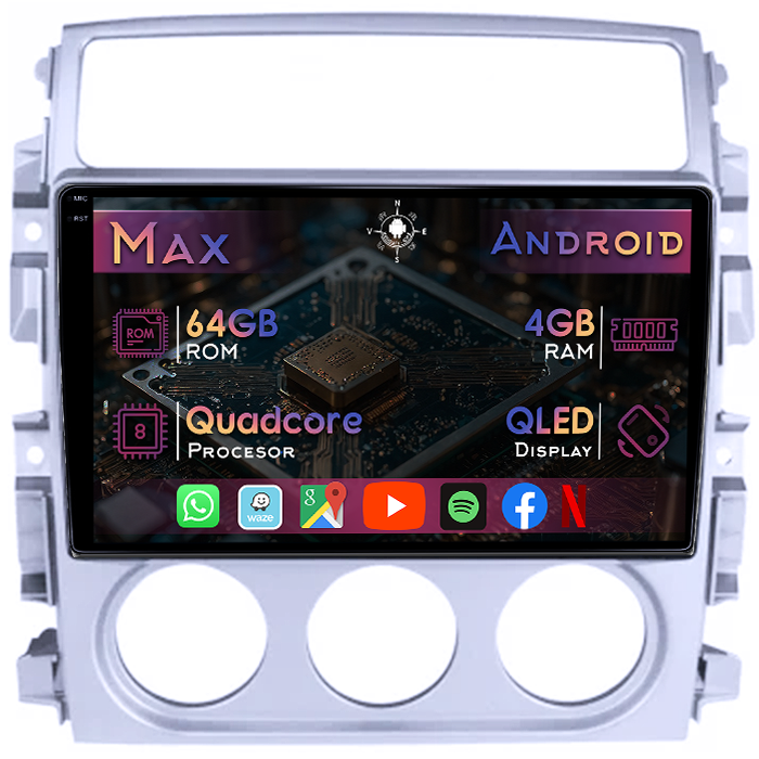 Navigatie dedicata Suzuki Liana 2004-2008, 4GB RAM 64GB ROM, Quad Core, Display 9" QLED 1K, Carplay&Android Auto, Android 14, Suport camere AHD - imagine 1