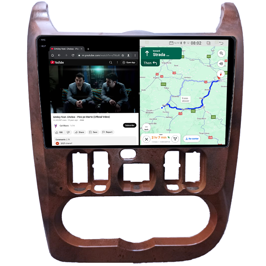 Navigatie dedicata Dacia Logan 2008-2013, Brown, 4GB RAM 32GB ROM, Octacore, Display 9" QLED 2K, Carplay&Android Auto, Android 14, Ventilator Activ - imagine 3