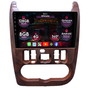 Navigatie dedicata Dacia Logan 2008-2013, brown, 8GB RAM 128GB ROM, Octacore, Platforma 7862, Display 9" QLED, Carplay&Android Auto, Android 14, Ventilator Activ - imagine 1